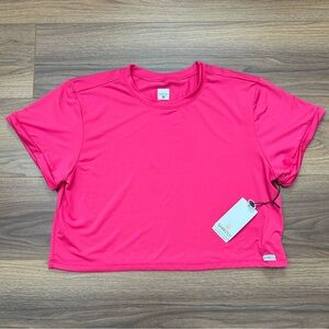 NEW Shredly Cropped Mesh Tee in Flamingo Pink Size XL